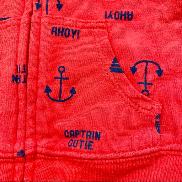 Carter’s Red Nautical Baby Hoodie - Picture 2 of 3
